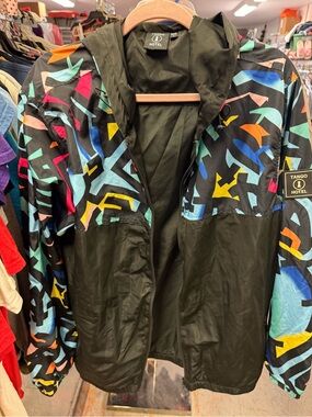 Tango Hotel Cram Windbreaker Jacket Men’s Large Abstract Street Art Hooded